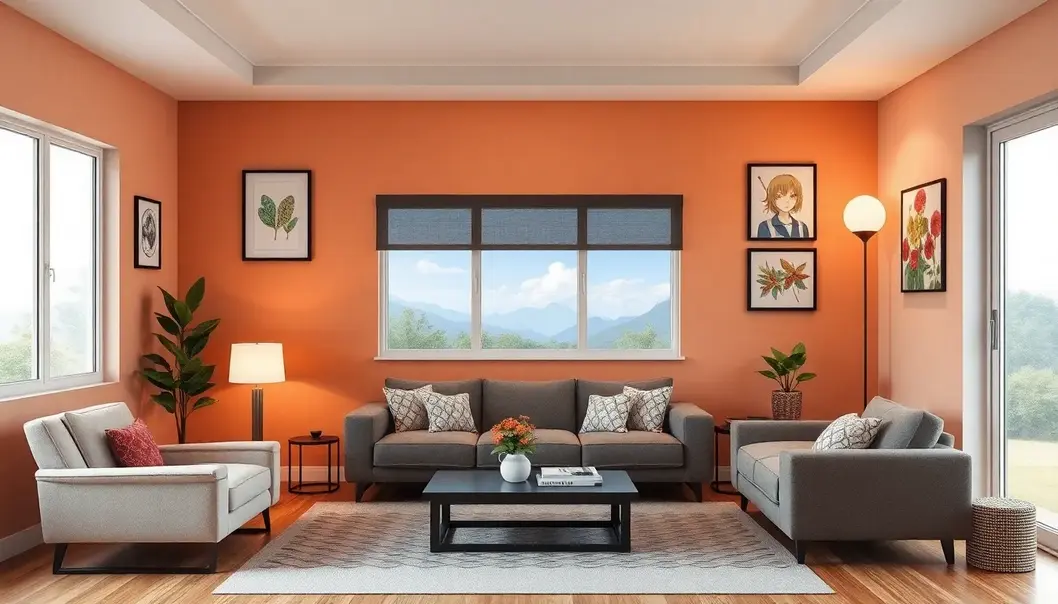 A well-organized minimalist living room featuring selected anime memorabilia.