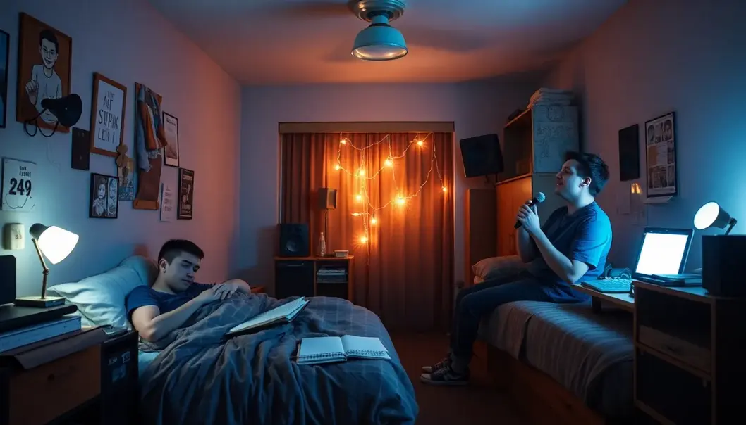 Living with a flatmate who erupts into song every night.