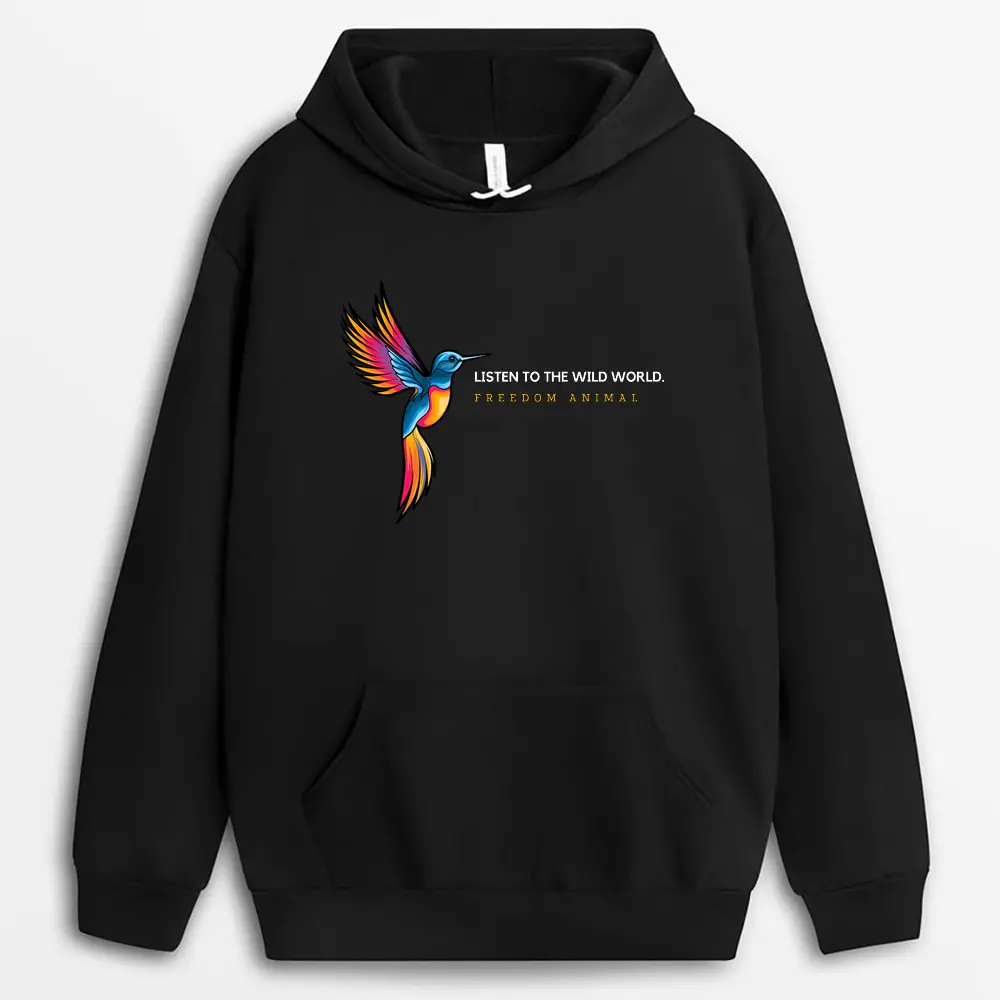 Voices of the Wilderness Premium Wildlife Hoodie – Black